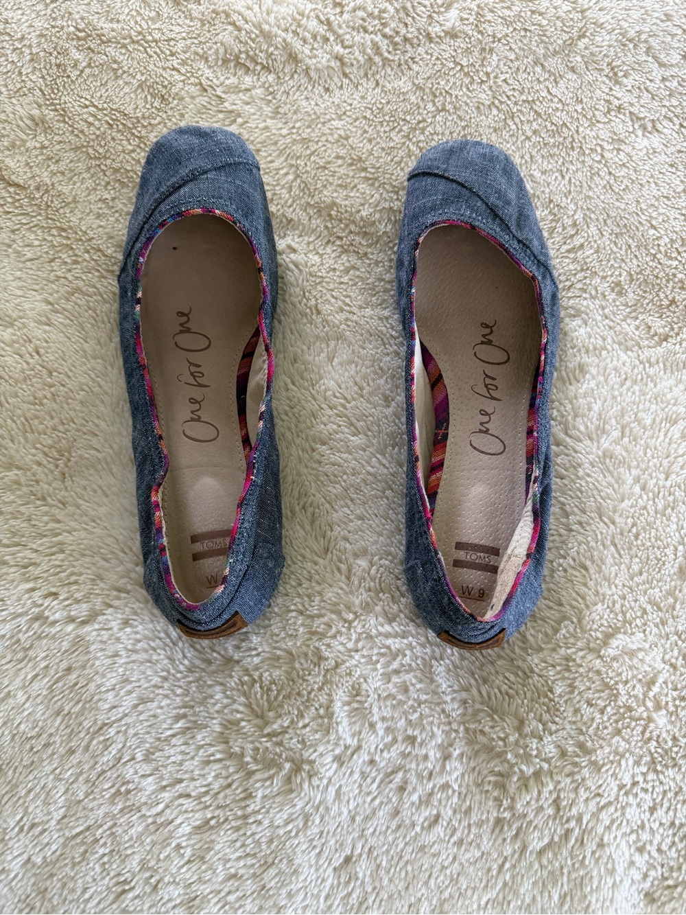 TOMS Alpargata Chambray Slip-On Flats Women’s Size 9 EUC